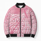 Breast Cancer Awareness Maori Bomber Puffer Jacket Kia Kaha Kia Maia Kia Manawanui - Aussie Hoodie