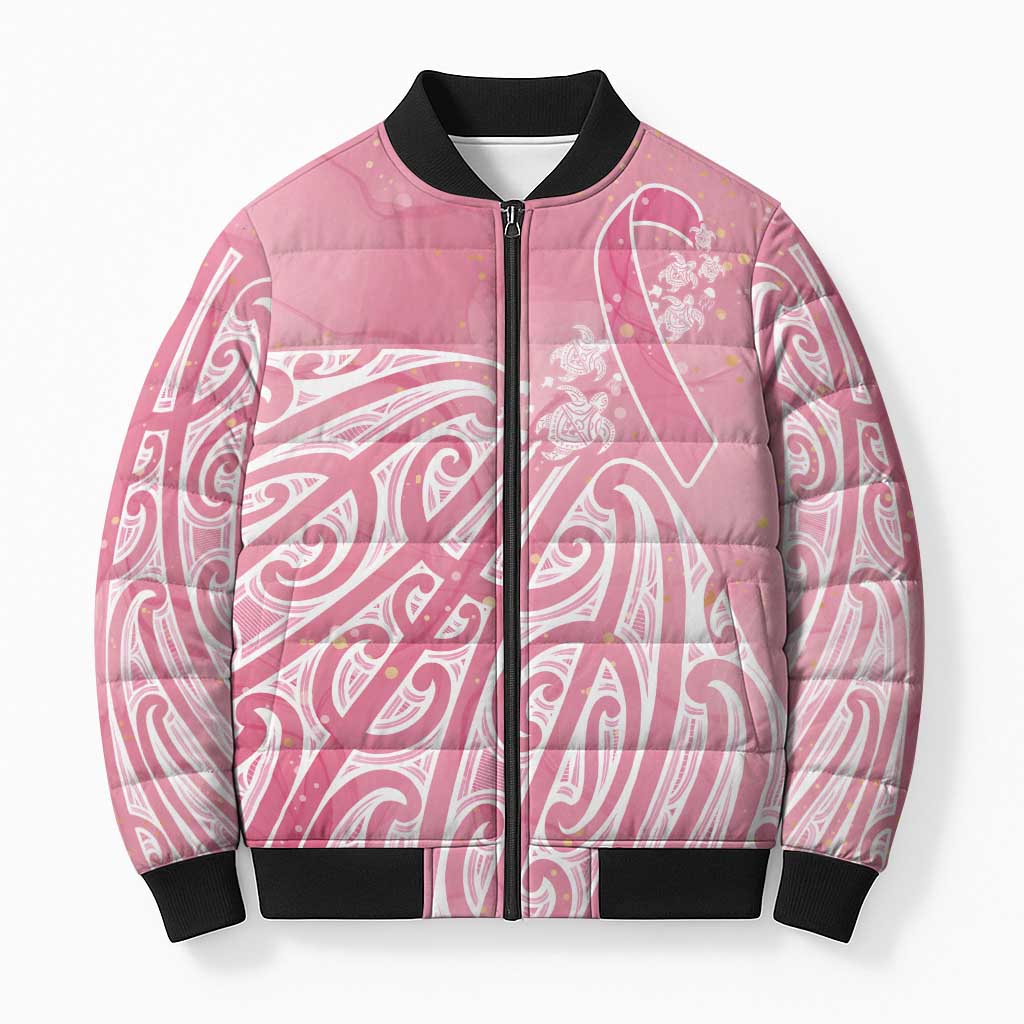 Breast Cancer Awareness Maori Bomber Puffer Jacket Kia Kaha Kia Maia Kia Manawanui - Aussie Hoodie