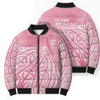 Breast Cancer Awareness Maori Bomber Puffer Jacket Kia Kaha Kia Maia Kia Manawanui - Aussie Hoodie