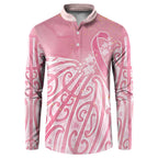 Breast Cancer Awareness Maori Button Sweatshirt Kia Kaha Kia Maia Kia Manawanui - Aussie Hoodie