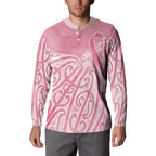 Breast Cancer Awareness Maori Button Sweatshirt Kia Kaha Kia Maia Kia Manawanui - Aussie Hoodie