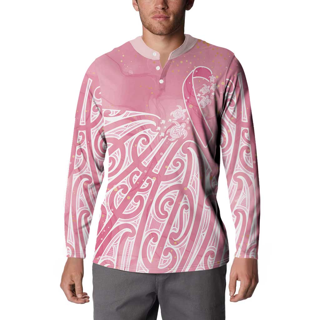 Breast Cancer Awareness Maori Button Sweatshirt Kia Kaha Kia Maia Kia Manawanui - Aussie Hoodie