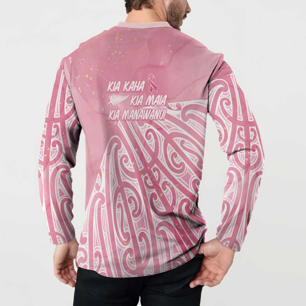 Breast Cancer Awareness Maori Button Sweatshirt Kia Kaha Kia Maia Kia Manawanui - Aussie Hoodie