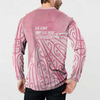 Breast Cancer Awareness Maori Button Sweatshirt Kia Kaha Kia Maia Kia Manawanui - Aussie Hoodie