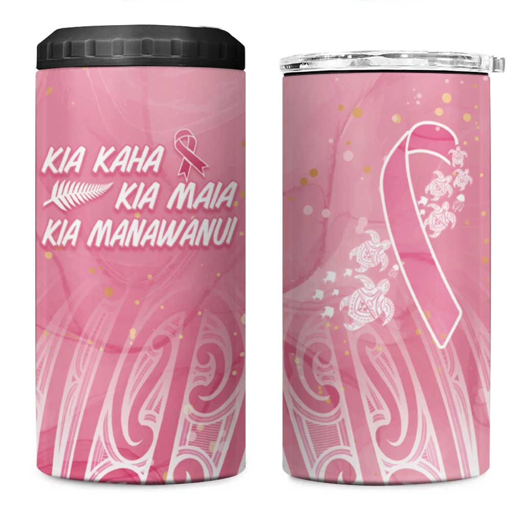 Breast Cancer Awareness Maori 4 in 1 Can Cooler Tumbler Kia Kaha Kia Maia Kia Manawanui - Aussie Hoodie