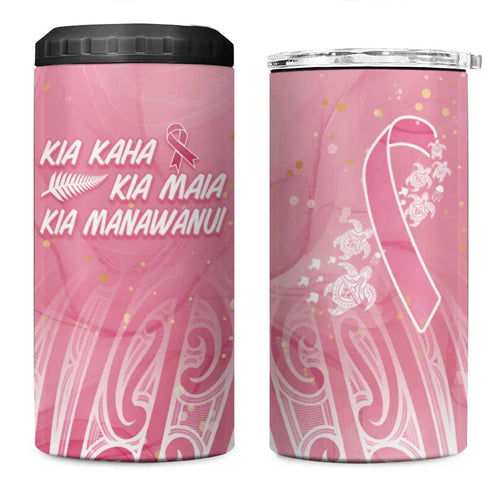 Breast Cancer Awareness Maori 4 in 1 Can Cooler Tumbler Kia Kaha Kia Maia Kia Manawanui - Aussie Hoodie