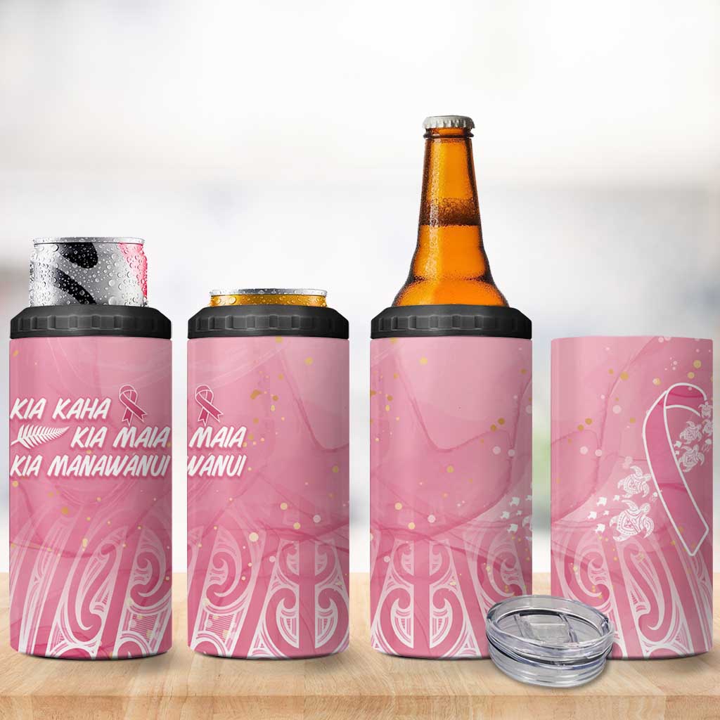 Breast Cancer Awareness Maori 4 in 1 Can Cooler Tumbler Kia Kaha Kia Maia Kia Manawanui - Aussie Hoodie