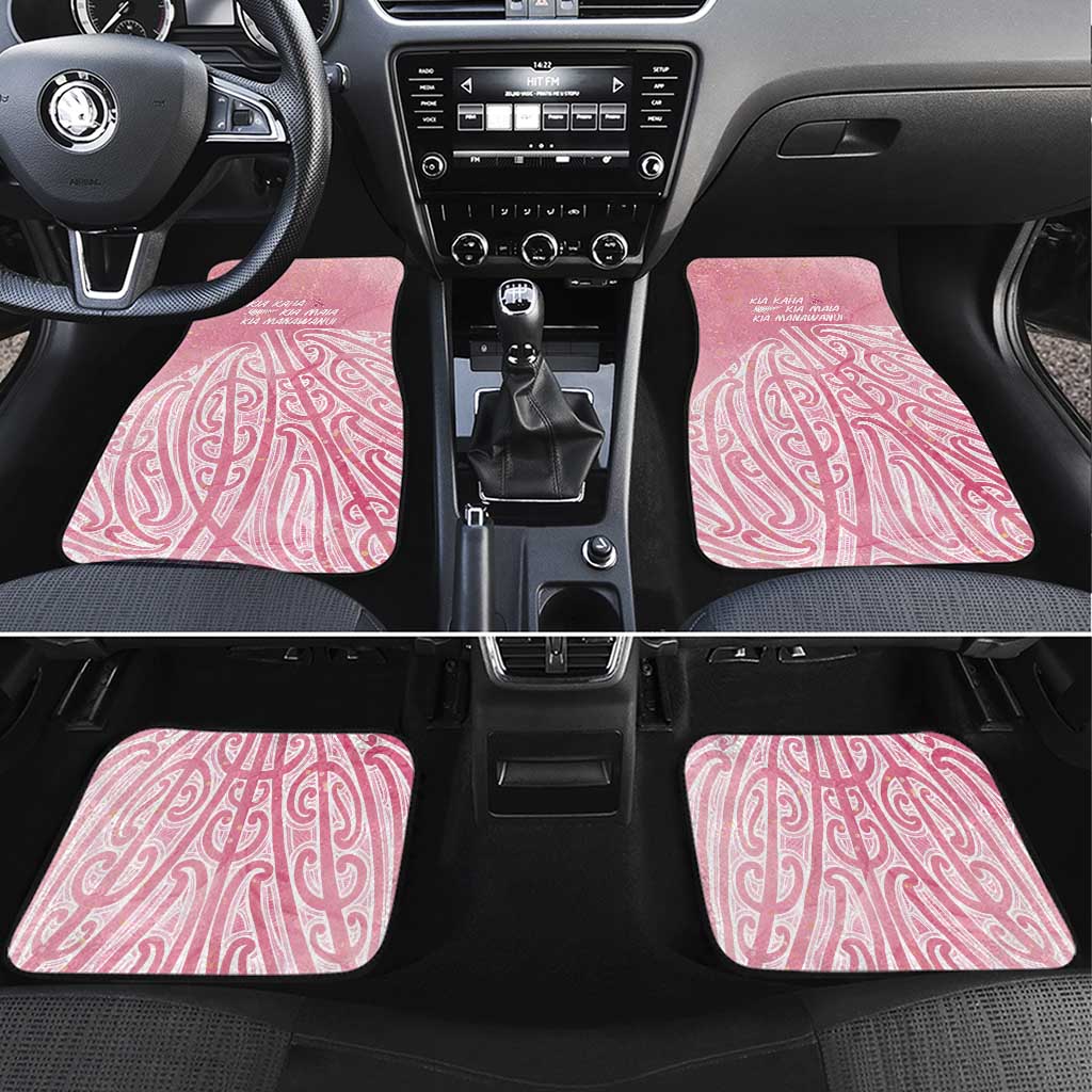 Breast Cancer Awareness Maori Car Mats Kia Kaha Kia Maia Kia Manawanui - Aussie Hoodie