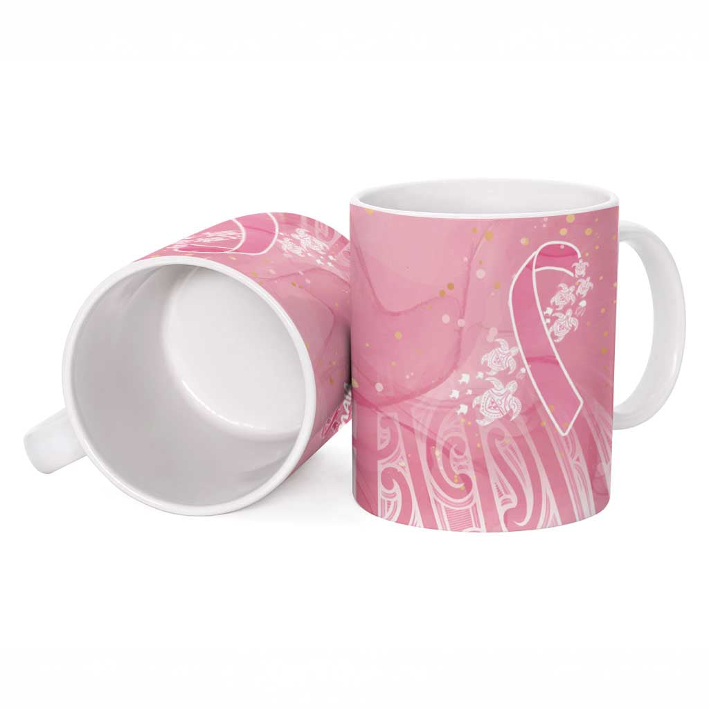 Breast Cancer Awareness Maori Ceramic Mug Kia Kaha Kia Maia Kia Manawanui - Aussie Hoodie