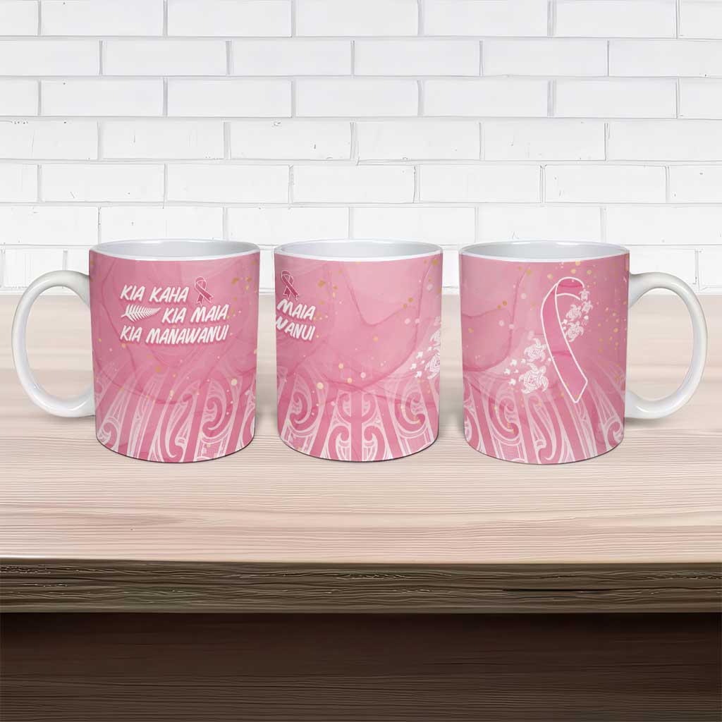 Breast Cancer Awareness Maori Ceramic Mug Kia Kaha Kia Maia Kia Manawanui - Aussie Hoodie