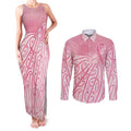 Breast Cancer Awareness Maori Couples Matching Tank Maxi Dress and Long Sleeve Button Shirt Kia Kaha Kia Maia Kia Manawanui - Aussie Hoodie