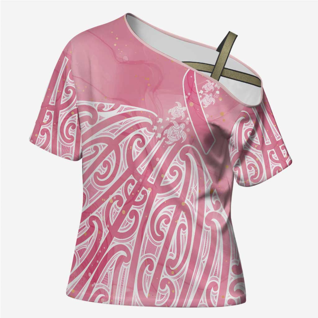 Breast Cancer Awareness Maori Cross Shoulder Shirt Kia Kaha Kia Maia Kia Manawanui - Aussie Hoodie