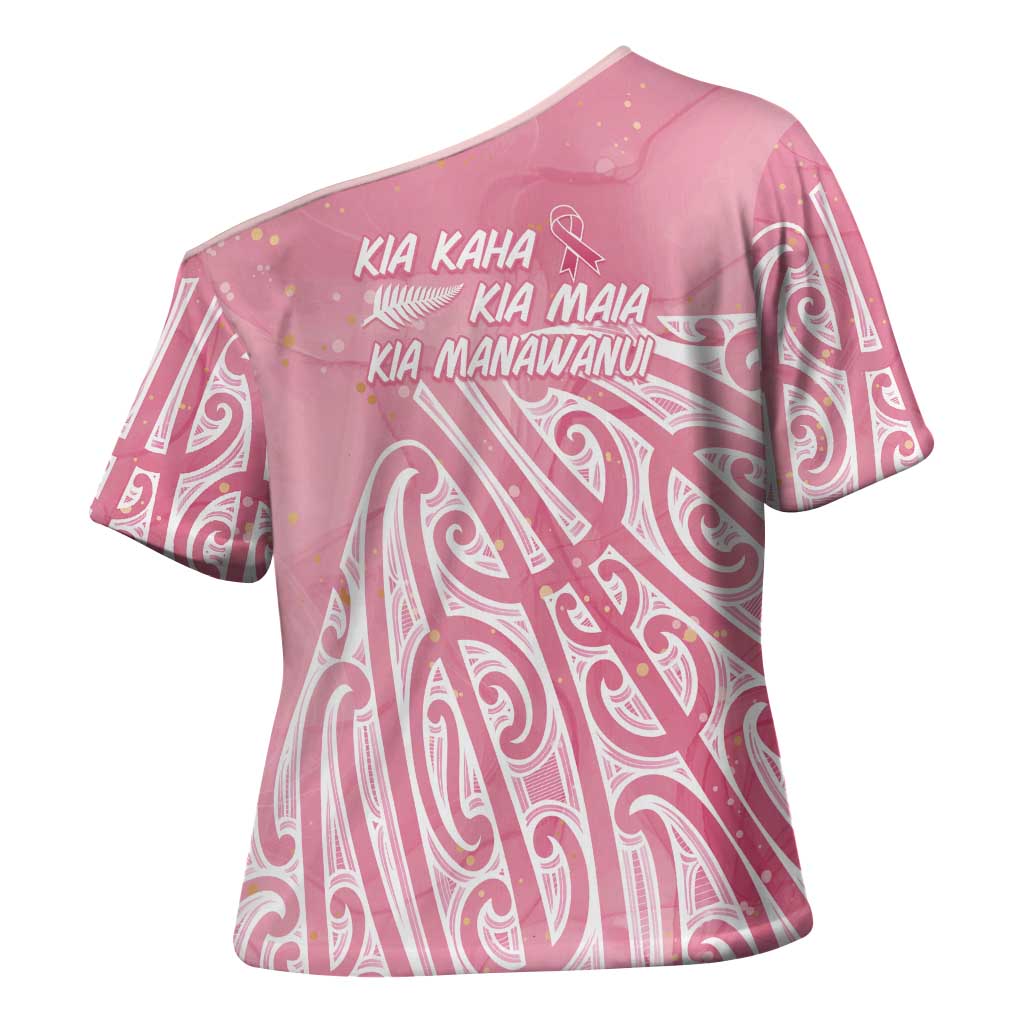 Breast Cancer Awareness Maori Cross Shoulder Shirt Kia Kaha Kia Maia Kia Manawanui - Aussie Hoodie
