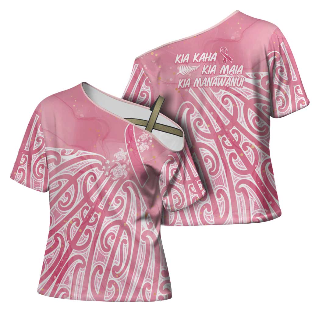 Breast Cancer Awareness Maori Cross Shoulder Shirt Kia Kaha Kia Maia Kia Manawanui - Aussie Hoodie