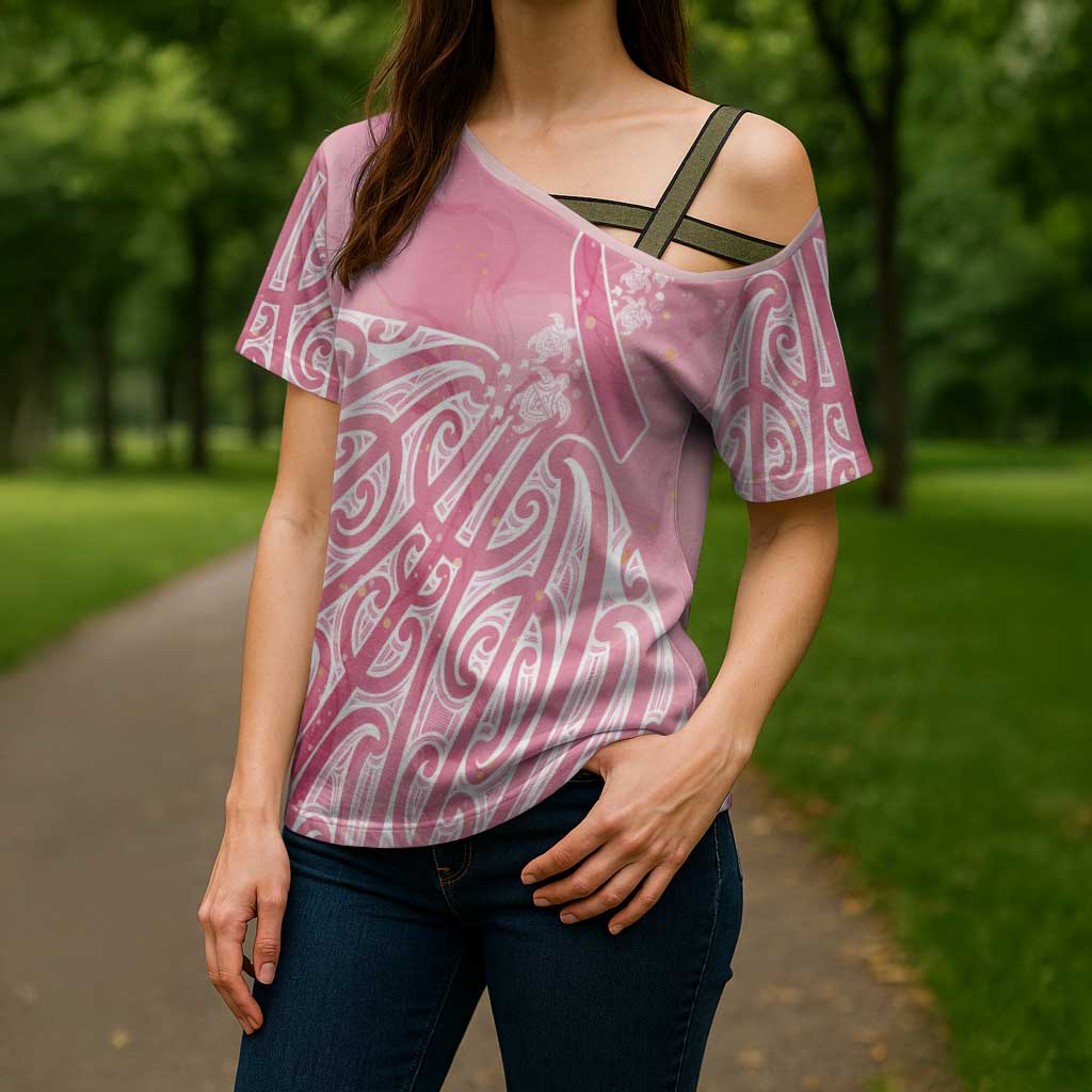 Breast Cancer Awareness Maori Cross Shoulder Shirt Kia Kaha Kia Maia Kia Manawanui - Aussie Hoodie