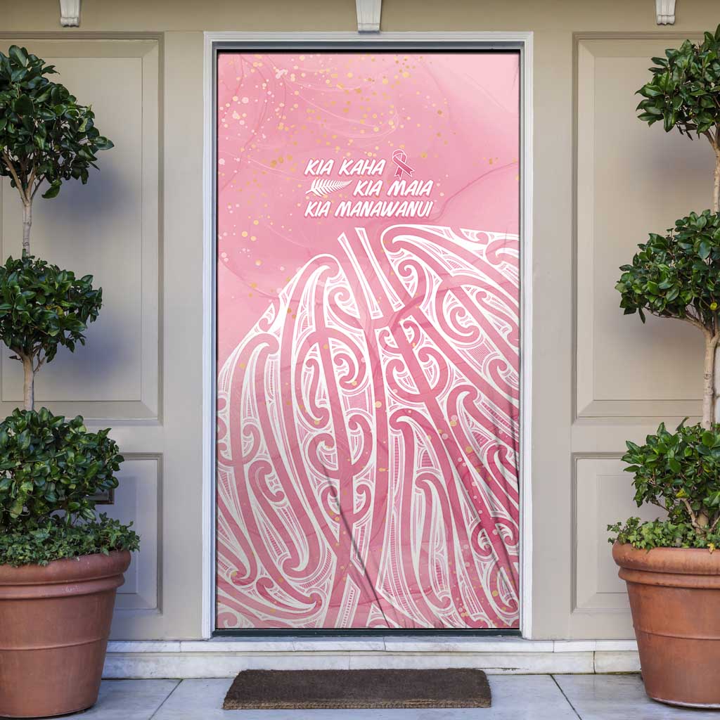 Breast Cancer Awareness Maori Door Cover Kia Kaha Kia Maia Kia Manawanui - Aussie Hoodie