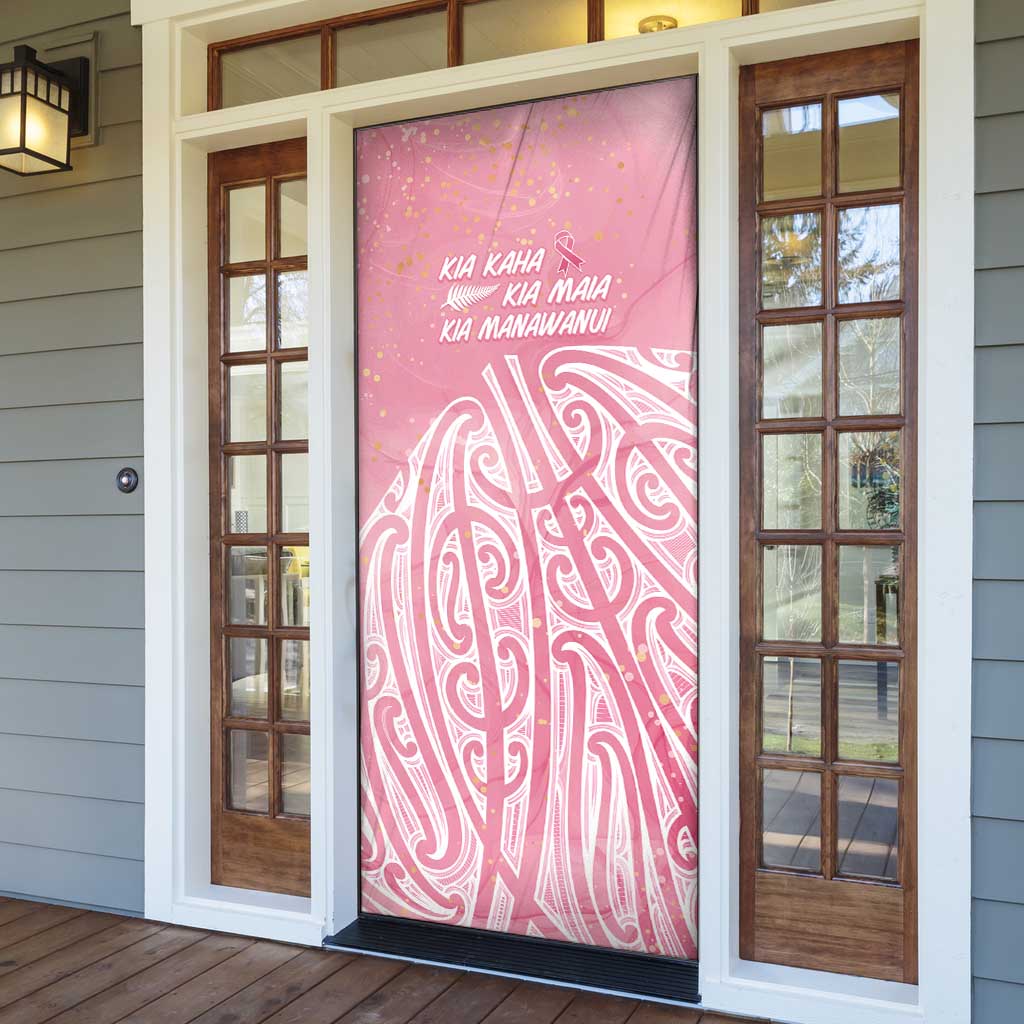 Breast Cancer Awareness Maori Door Cover Kia Kaha Kia Maia Kia Manawanui - Aussie Hoodie