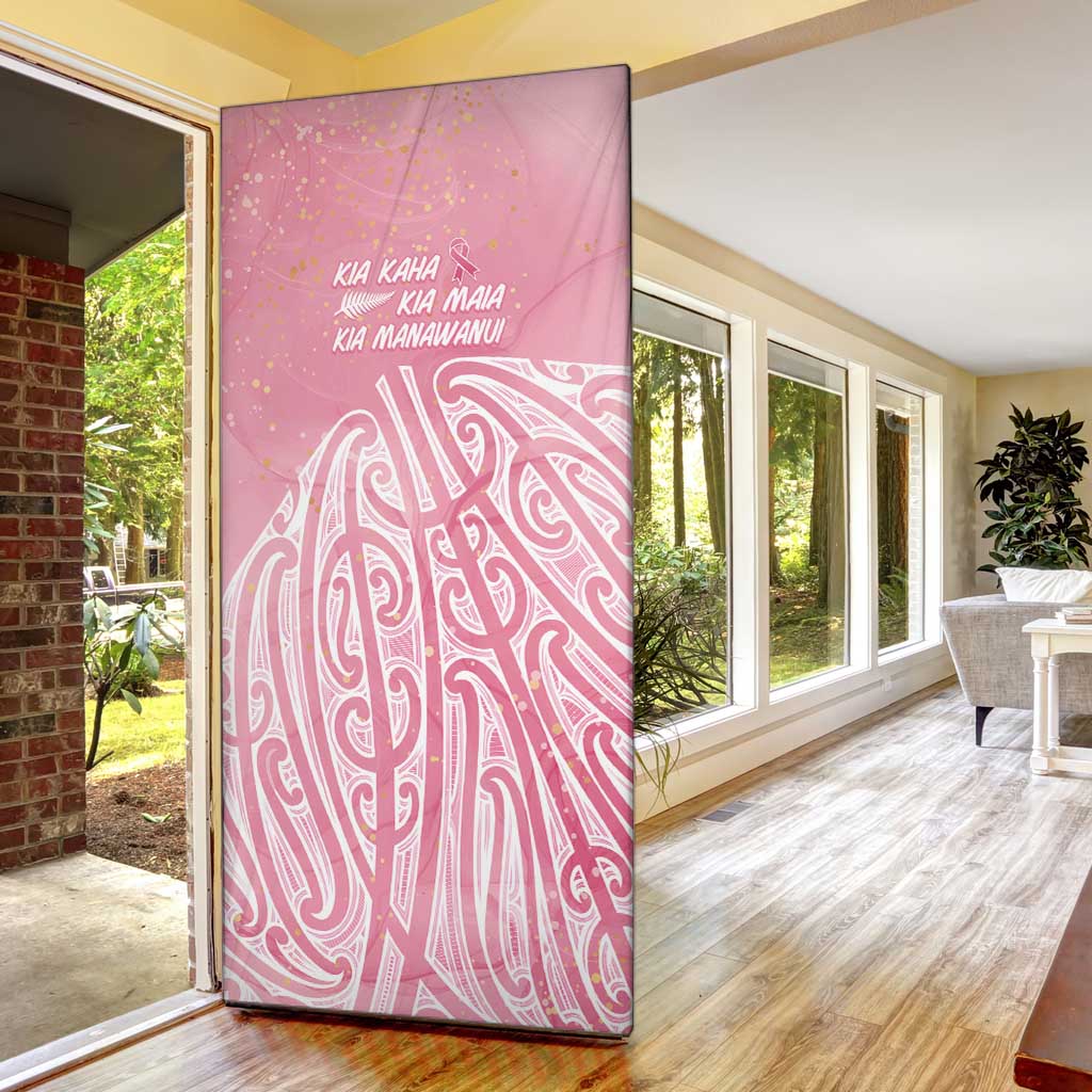Breast Cancer Awareness Maori Door Cover Kia Kaha Kia Maia Kia Manawanui - Aussie Hoodie