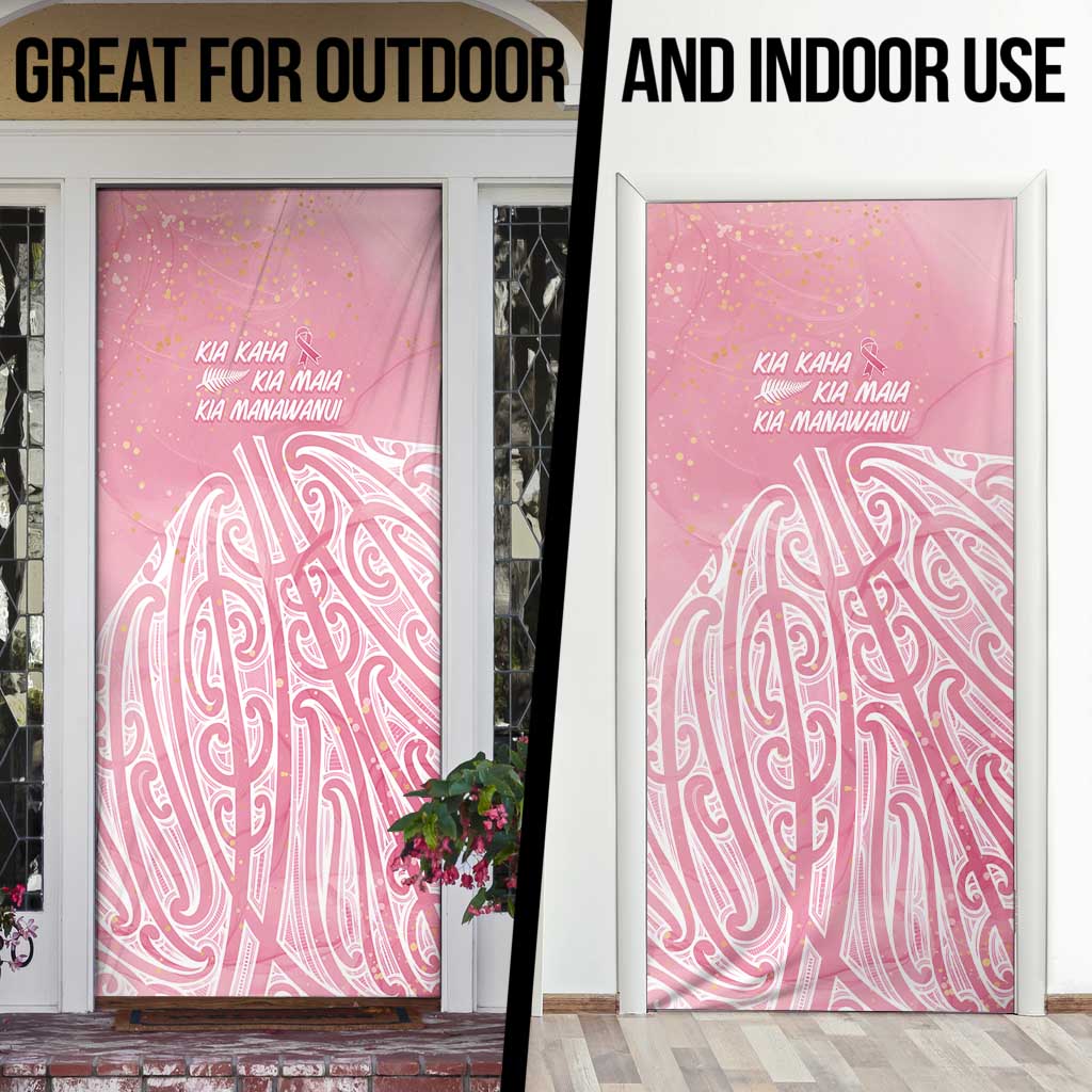Breast Cancer Awareness Maori Door Cover Kia Kaha Kia Maia Kia Manawanui - Aussie Hoodie