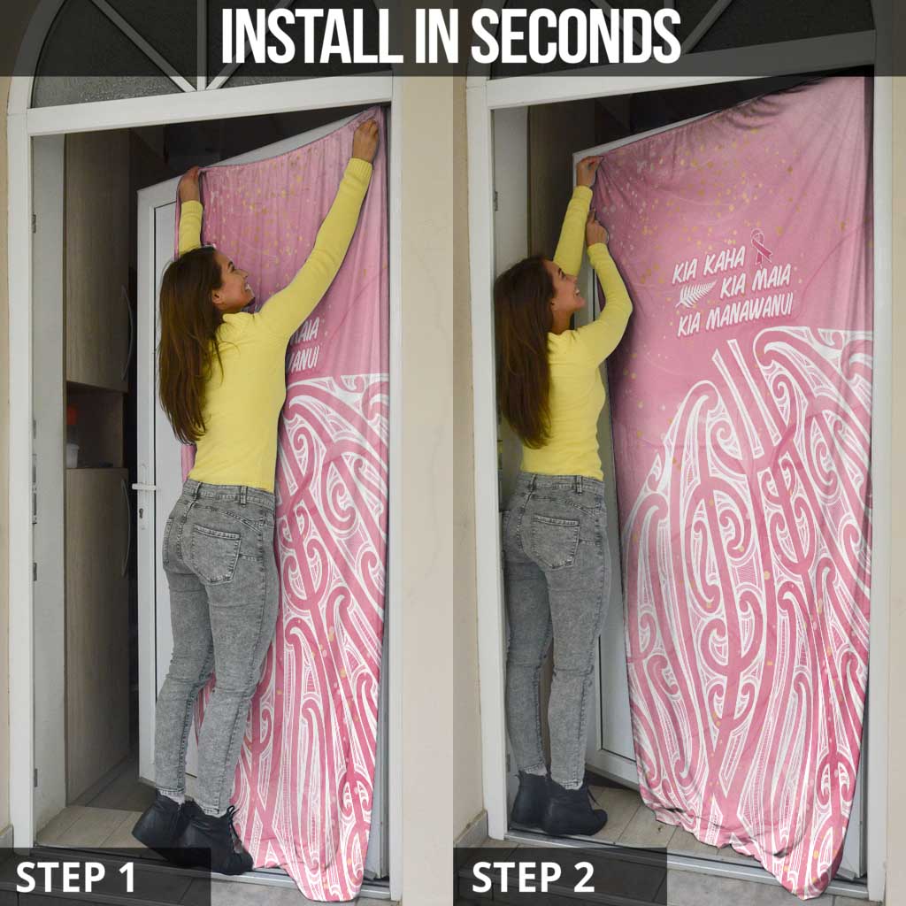 Breast Cancer Awareness Maori Door Cover Kia Kaha Kia Maia Kia Manawanui - Aussie Hoodie