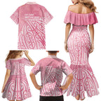 Breast Cancer Awareness Maori Family Matching Mermaid Dress and Hawaiian Shirt Kia Kaha Kia Maia Kia Manawanui - Aussie Hoodie