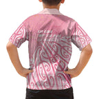 Breast Cancer Awareness Maori Family Matching Off The Shoulder Long Sleeve Dress and Hawaiian Shirt Kia Kaha Kia Maia Kia Manawanui - Aussie Hoodie