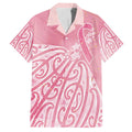 Breast Cancer Awareness Maori Family Matching Off The Shoulder Long Sleeve Dress and Hawaiian Shirt Kia Kaha Kia Maia Kia Manawanui - Aussie Hoodie