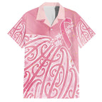 Breast Cancer Awareness Maori Family Matching Off The Shoulder Long Sleeve Dress and Hawaiian Shirt Kia Kaha Kia Maia Kia Manawanui - Aussie Hoodie
