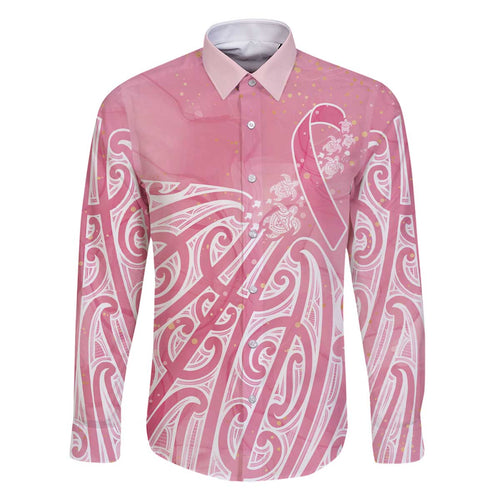 Breast Cancer Awareness Maori Family Matching Off The Shoulder Long Sleeve Dress and Hawaiian Shirt Kia Kaha Kia Maia Kia Manawanui - Aussie Hoodie