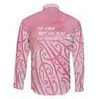 Breast Cancer Awareness Maori Family Matching Off The Shoulder Long Sleeve Dress and Hawaiian Shirt Kia Kaha Kia Maia Kia Manawanui - Aussie Hoodie