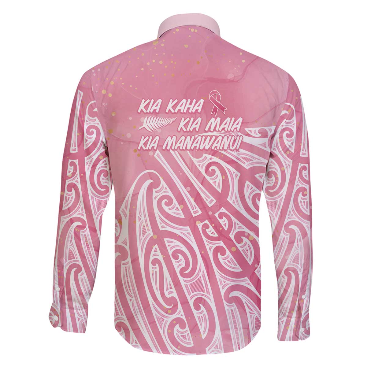 Breast Cancer Awareness Maori Family Matching Off The Shoulder Long Sleeve Dress and Hawaiian Shirt Kia Kaha Kia Maia Kia Manawanui - Aussie Hoodie