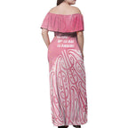 Breast Cancer Awareness Maori Family Matching Off Shoulder Maxi Dress and Hawaiian Shirt Kia Kaha Kia Maia Kia Manawanui - Aussie Hoodie