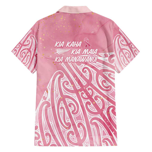 Breast Cancer Awareness Maori Family Matching Off Shoulder Short Dress and Hawaiian Shirt Kia Kaha Kia Maia Kia Manawanui - Aussie Hoodie