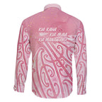 Breast Cancer Awareness Maori Family Matching Off Shoulder Short Dress and Hawaiian Shirt Kia Kaha Kia Maia Kia Manawanui - Aussie Hoodie