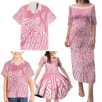 Breast Cancer Awareness Maori Family Matching Puletasi and Hawaiian Shirt Kia Kaha Kia Maia Kia Manawanui - Aussie Hoodie