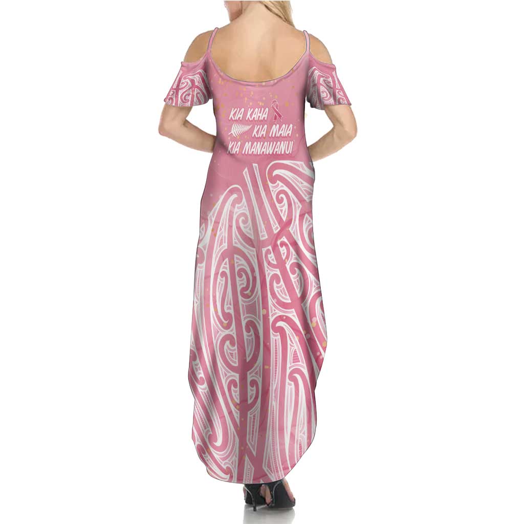 Breast Cancer Awareness Maori Family Matching Summer Maxi Dress and Hawaiian Shirt Kia Kaha Kia Maia Kia Manawanui - Aussie Hoodie
