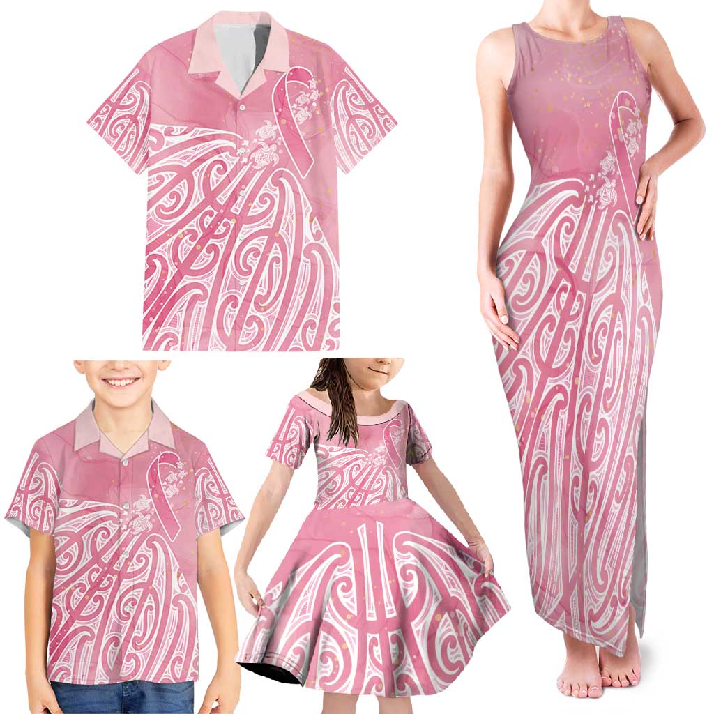 Breast Cancer Awareness Maori Family Matching Tank Maxi Dress and Hawaiian Shirt Kia Kaha Kia Maia Kia Manawanui - Aussie Hoodie