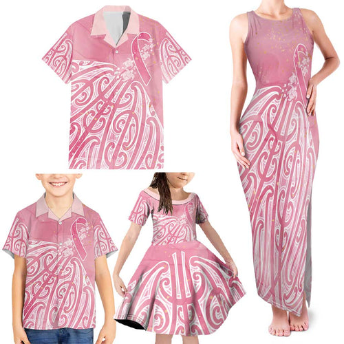 Breast Cancer Awareness Maori Family Matching Tank Maxi Dress and Hawaiian Shirt Kia Kaha Kia Maia Kia Manawanui - Aussie Hoodie