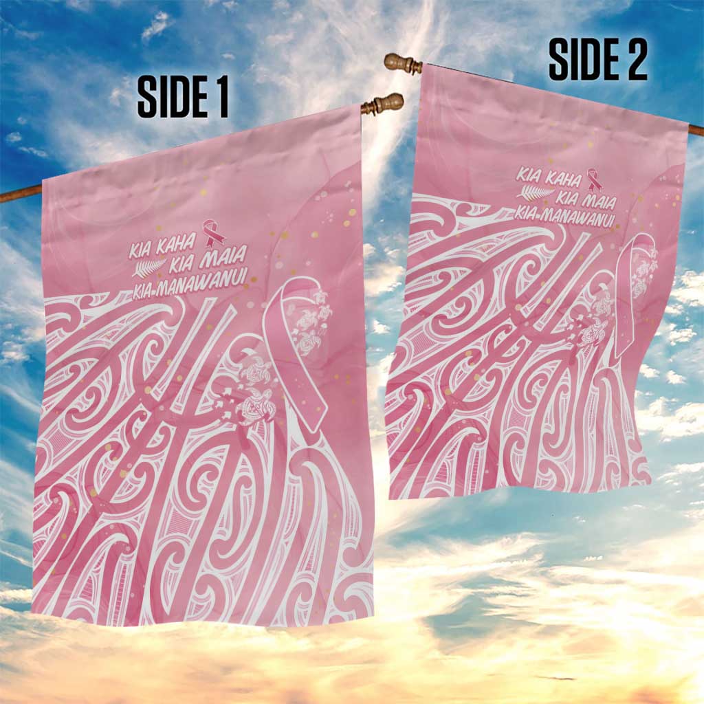 Breast Cancer Awareness Maori Garden Flag Kia Kaha Kia Maia Kia Manawanui - Aussie Hoodie