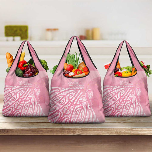 Breast Cancer Awareness Maori Grocery Bag Kia Kaha Kia Maia Kia Manawanui - Aussie Hoodie