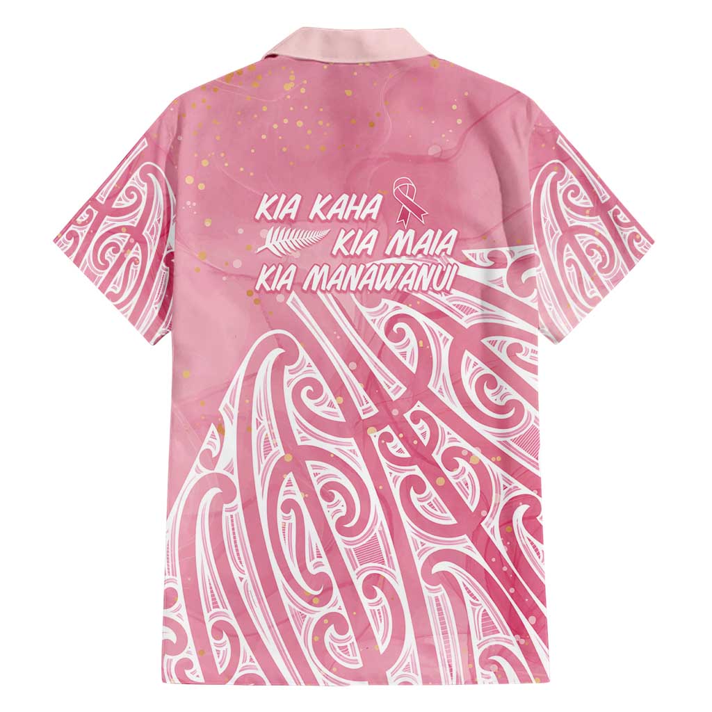 Breast Cancer Awareness Maori Hawaiian Shirt Kia Kaha Kia Maia Kia Manawanui - Aussie Hoodie
