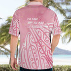 Breast Cancer Awareness Maori Hawaiian Shirt Kia Kaha Kia Maia Kia Manawanui - Aussie Hoodie