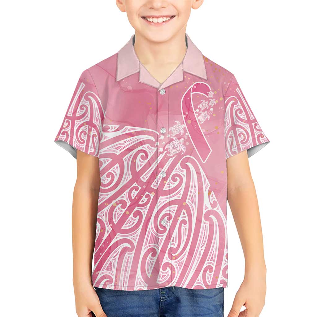 Breast Cancer Awareness Maori Hawaiian Shirt Kia Kaha Kia Maia Kia Manawanui - Aussie Hoodie
