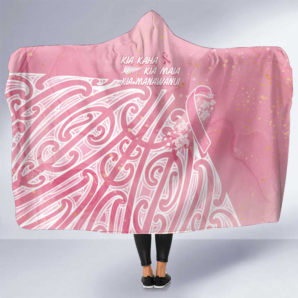 Breast Cancer Awareness Maori Hooded Blanket Kia Kaha Kia Maia Kia Manawanui - Aussie Hoodie