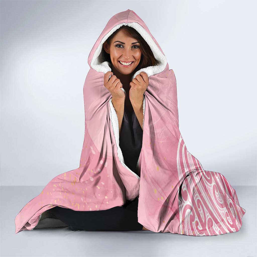 Breast Cancer Awareness Maori Hooded Blanket Kia Kaha Kia Maia Kia Manawanui - Aussie Hoodie