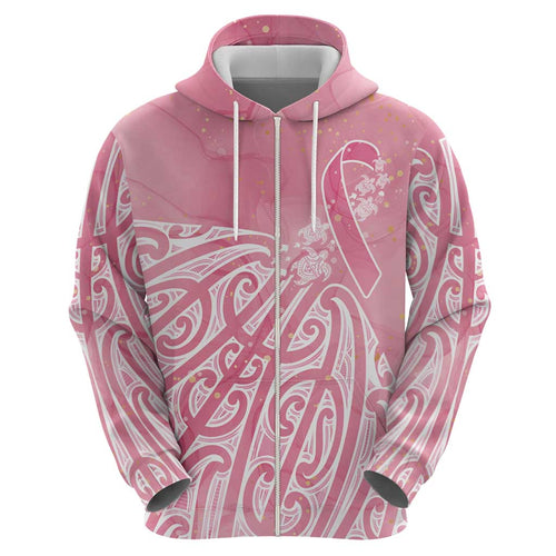 Breast Cancer Awareness Maori Hoodie Kia Kaha Kia Maia Kia Manawanui - Aussie Hoodie