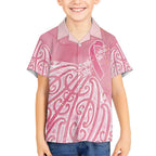 Breast Cancer Awareness Maori Kid Hawaiian Shirt Kia Kaha Kia Maia Kia Manawanui - Aussie Hoodie