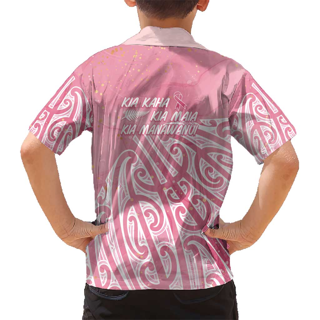 Breast Cancer Awareness Maori Kid Hawaiian Shirt Kia Kaha Kia Maia Kia Manawanui - Aussie Hoodie