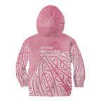 Breast Cancer Awareness Maori Kid Hoodie Kia Kaha Kia Maia Kia Manawanui - Aussie Hoodie