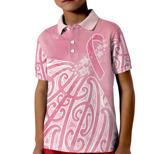 Breast Cancer Awareness Maori Kid Polo Shirt Kia Kaha Kia Maia Kia Manawanui - Aussie Hoodie